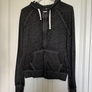 SO Women's Charcoal Zip-Up Hoodie (lightweight and soft)